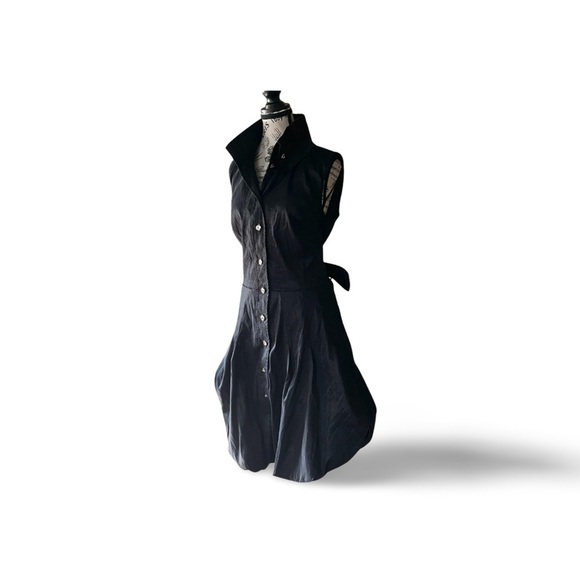 🇨🇦 Frank Lyman 90s Black Bubble Dress – Back Waist Tie – Size 14 - Picture 6 of 6